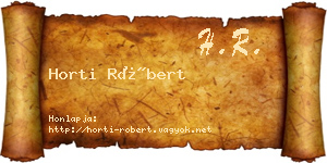 Horti Róbert névjegykártya